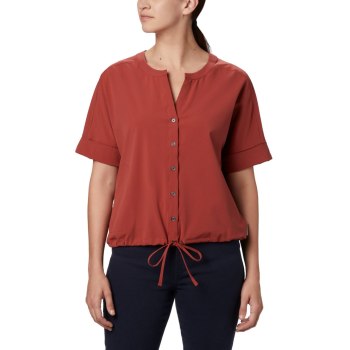 Columbia Firwood Crossing Short Sleeve, Camisa Rojos Para Mujer | 912637-MIN